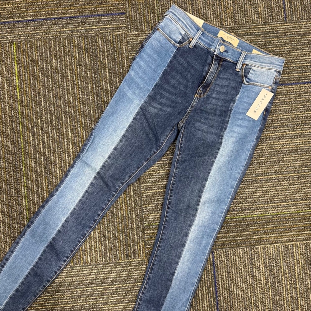 Pacsun High Rise Ankle Jeggings Double Wash‎ Two Tone Denim Womens Size 25
